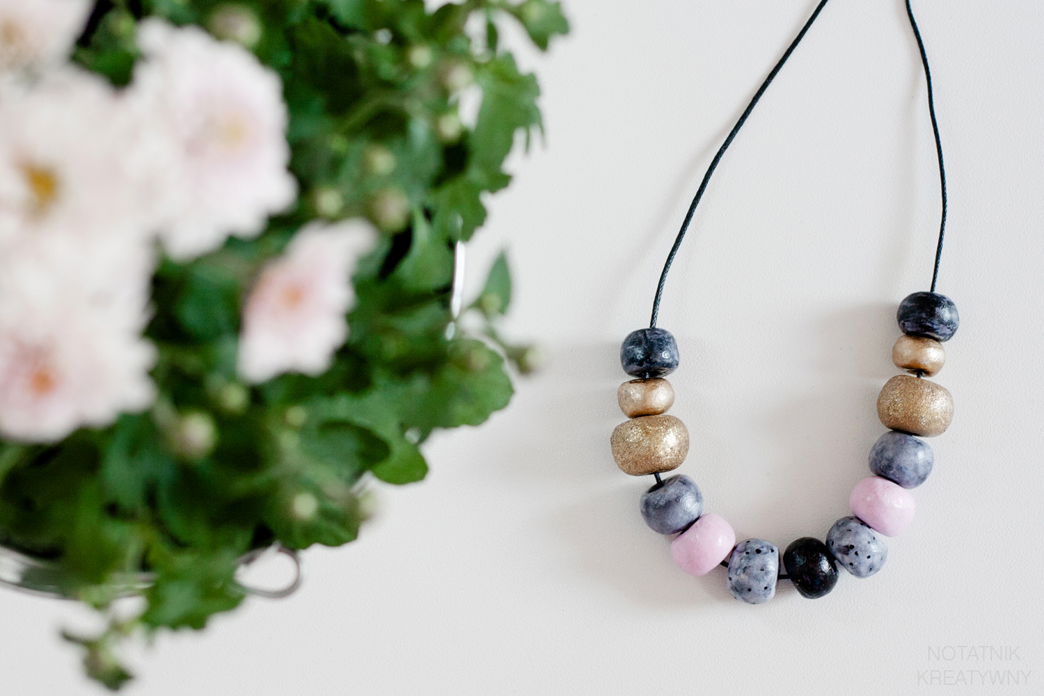 naszyjnik diy zrób to sam korale glina schnąca na powietrzu bizuteria bransoletka kolczyki